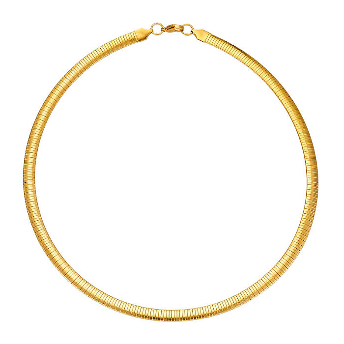 Collar plateado oro simple del acero inoxidable 18K del color sólido del estilo en bulto