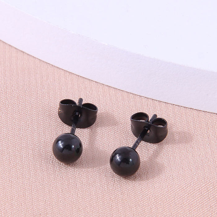 Fashion Ball Stainless Steel  Plating Ear Studs 1 Pair