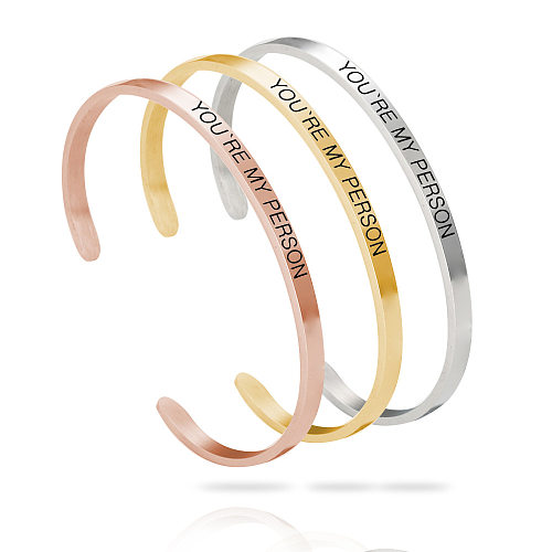 Fashion Solid Color Stainless Steel Bangle Stainless Steel Bracelets