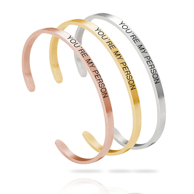 Fashion Solid Color Stainless Steel Bangle Stainless Steel Bracelets