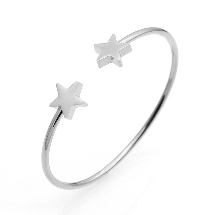 Simple Style Star Titanium Steel Plating Gold Plated Bangle