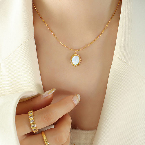 Fashion Heart Shape Stainless Steel Plating Pendant Necklace 1 Piece