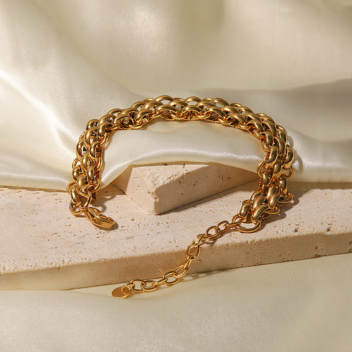 Pulseiras geométricas banhadas a ouro em aço inoxidável da moda