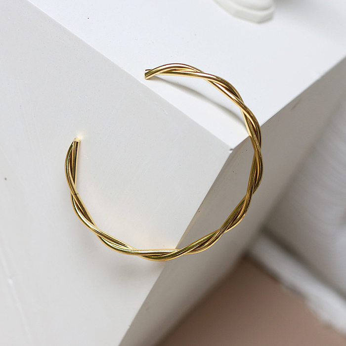 Simple Style Geometric Stainless Steel Bangle Plating Stainless Steel Bracelets