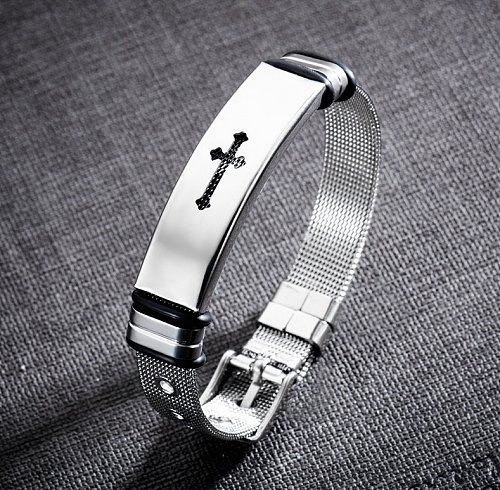 Bracelet en acier inoxydable avec croix de style classique de style simple de style vintage