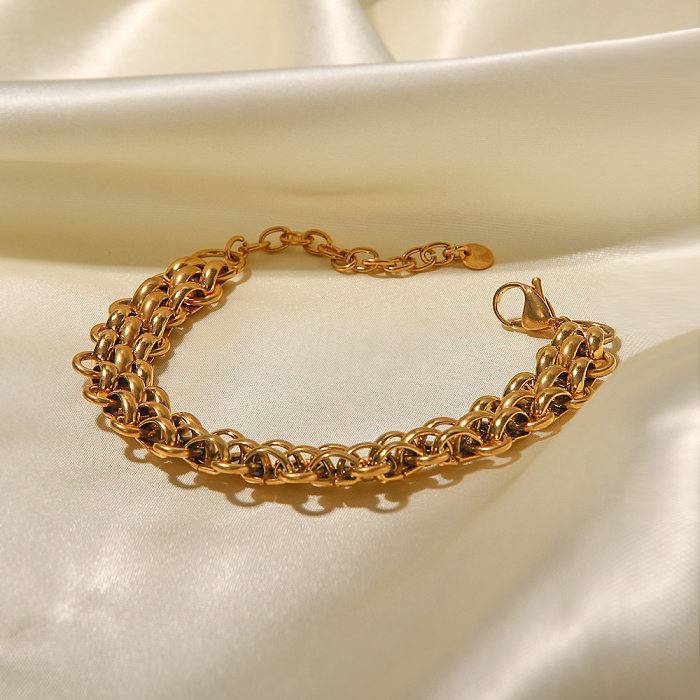 Pulseiras geométricas banhadas a ouro em aço inoxidável da moda