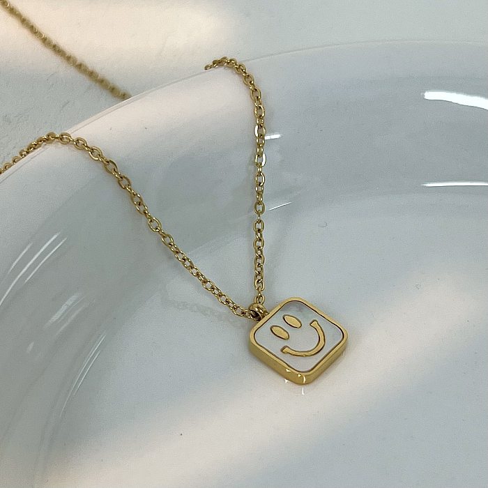 Collier en forme de cœur pour femme, 1 pièce, fleur, placage en acier inoxydable, incrustation de pierres précieuses artificielles