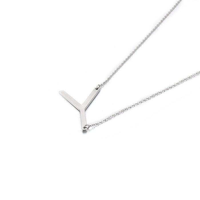 Wholesale New Style 26 English Letters Stainless Steel Clavicle Necklace jewelry