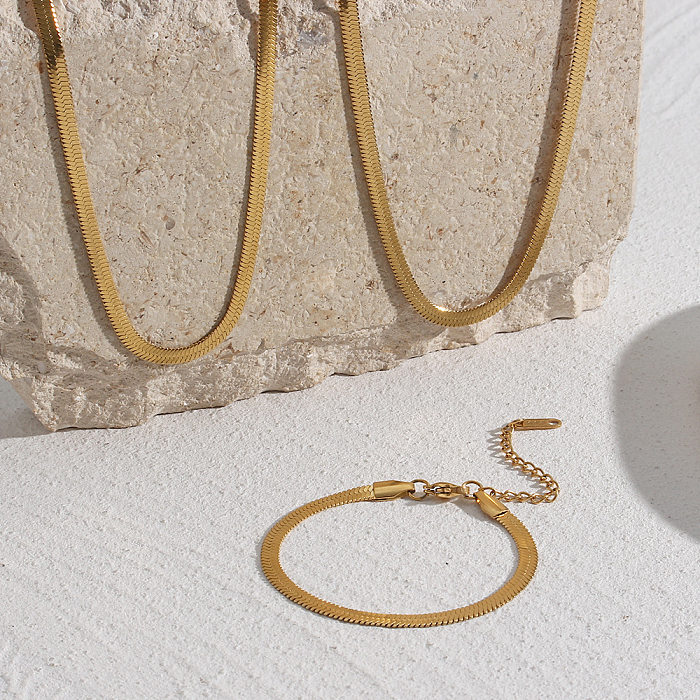 Bracelets géométriques en acier inoxydable pour femmes, corde à rayures en métal sans cuivre incrusté