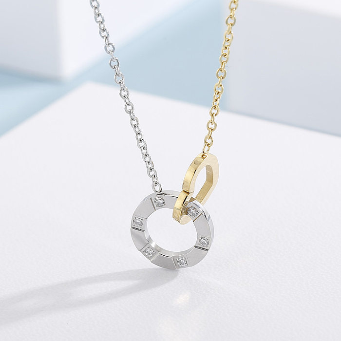 European And American Stainless Steel Buckle Heart-shaped Necklace Simple Creative Clavicle Chain