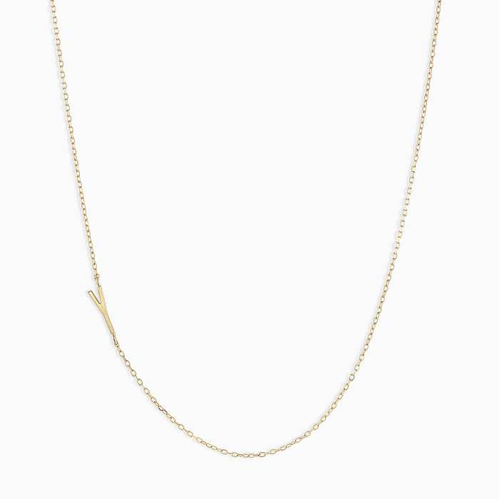 Casual Vacation Simple Style Letter Stainless Steel  Plating 14K Gold Plated Pendant Necklace