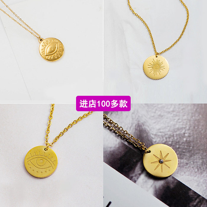 Fashion Necklace Simple Round Stainless Steel  Stainless Steel Necklace