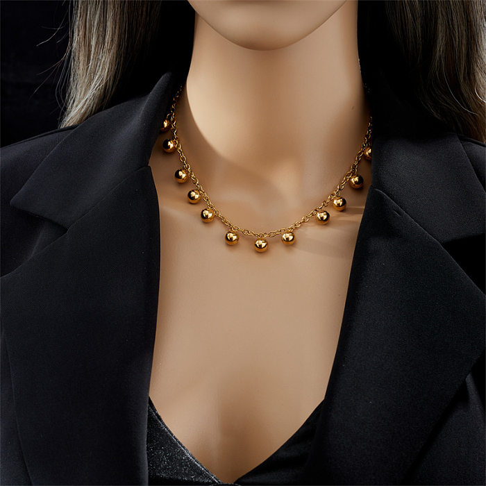 Casual Simple Style Ball Stainless Steel Plating 18K Gold Plated Necklace