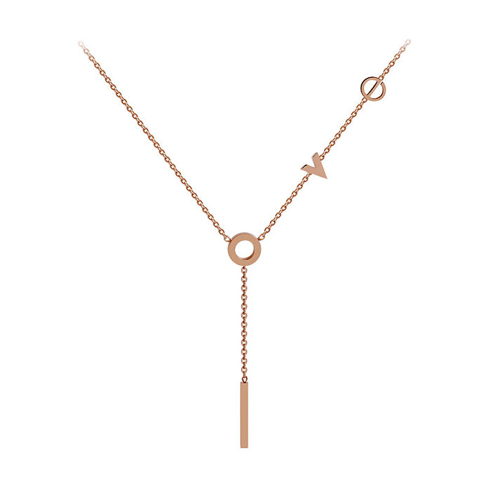 Lady Simple Style Geometric Stainless Steel Plating 18K Gold Plated Necklace