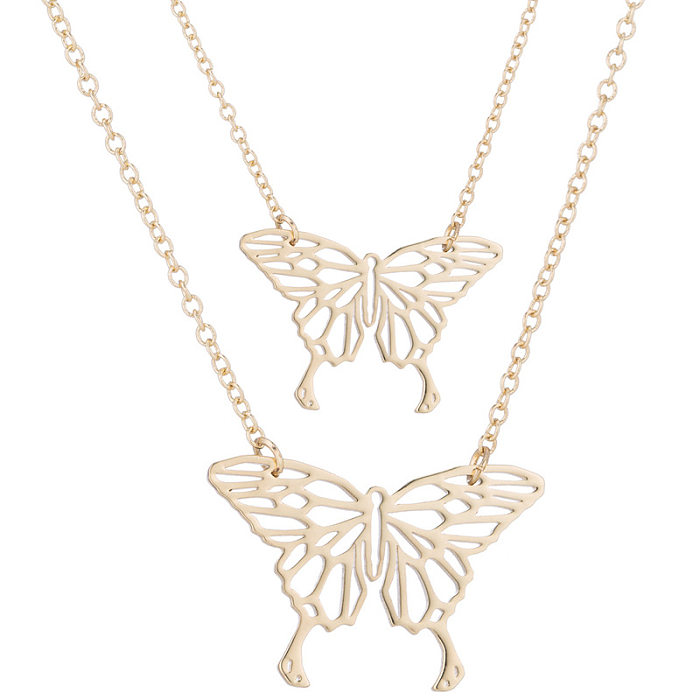 1 Stück modische Schmetterlings-Anhänger-Halskette mit Edelstahlbeschichtung