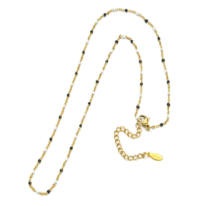 Simple Style Printing Stainless Steel  Alloy Plating Gold Plated Necklace