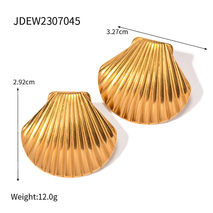 1 par de pinos de orelha banhados a ouro 18K em aço inoxidável estilo IG para férias
