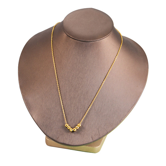 Simple Style Solid Color Stainless Steel  Pendant Necklace