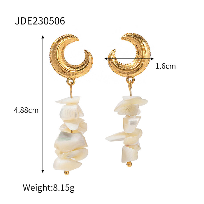 1 Paar IG-Stil-Ohrringe mit einfarbiger Beschichtung aus Edelstahl mit 18-Karat-Vergoldung