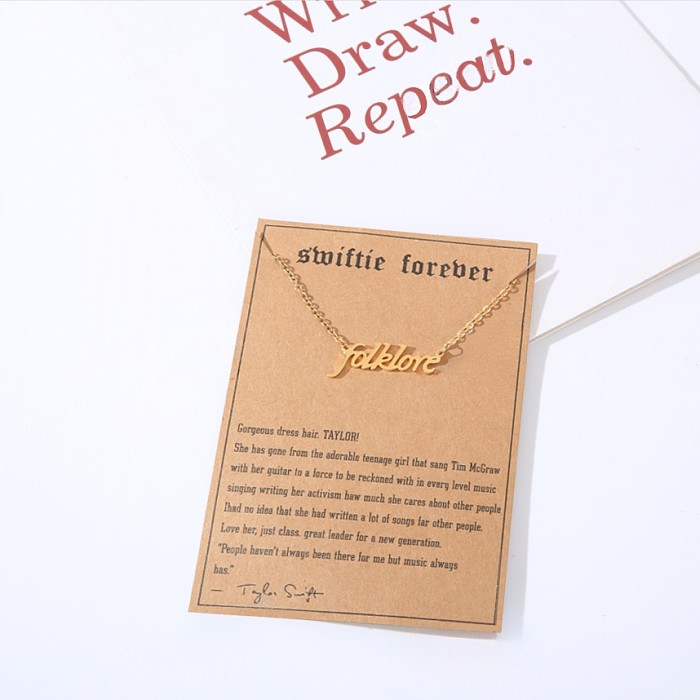 Hip-Hop Letter Stainless Steel Gold Plated Pendant Necklace In Bulk
