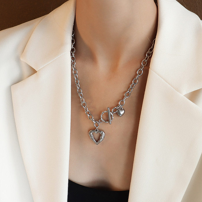 Fashion Heart-shape Stainless Steel Necklace Wholesale