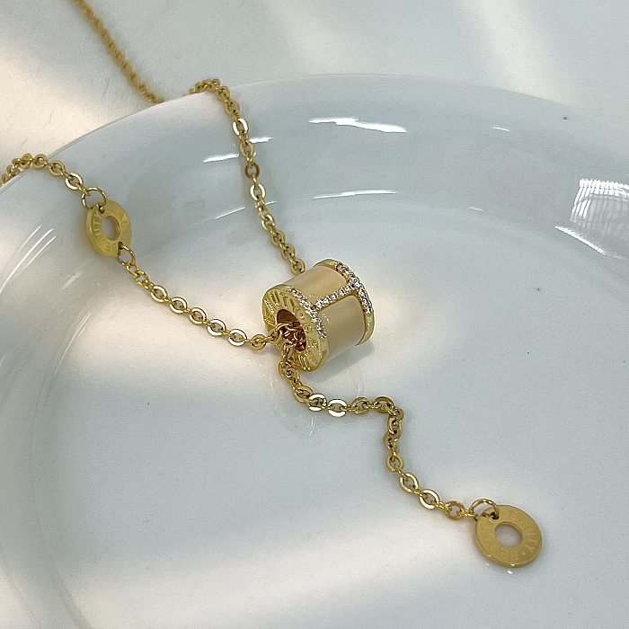 1 Stück Damen-Halskette mit herzförmiger Blume, Edelstahl-Beschichtung, Inlay, künstlichen Edelsteinen