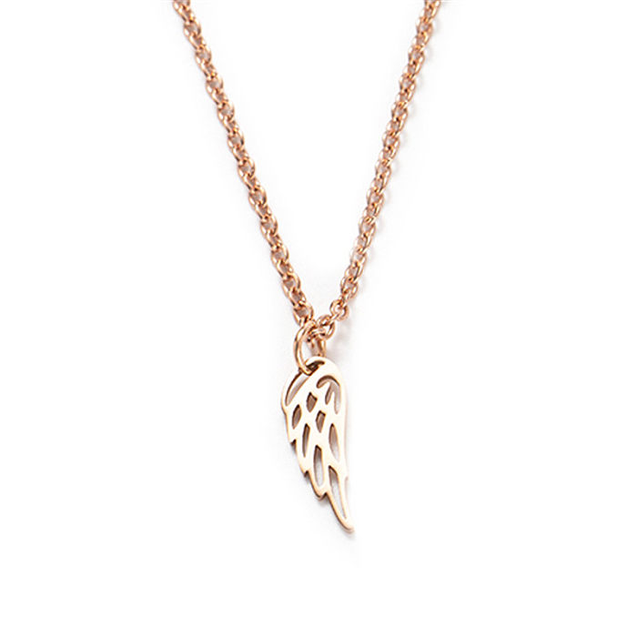 Hot Sale Stainless Steel Full Polished Laser Cutting Dream Wings Necklace