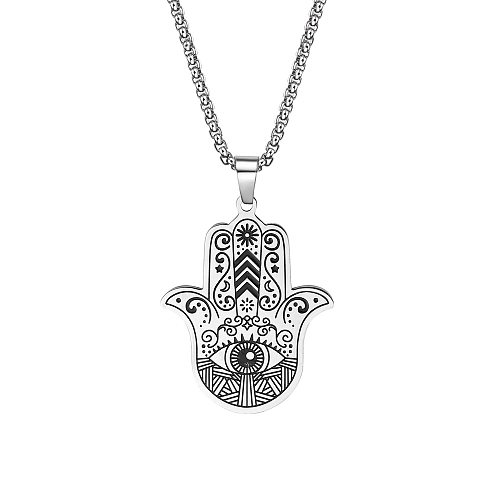 Casual Hip-Hop Simple Style Palm Stainless Steel  Pendant Necklace