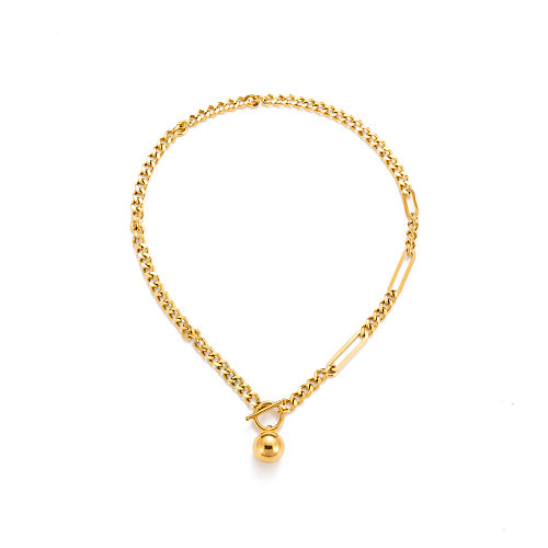 Hip-Hop Geometric Stainless Steel Plating Necklace