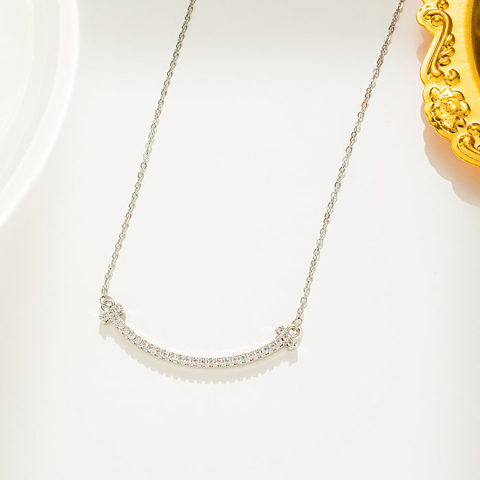 Collar de diamantes de imitación de acero inoxidable geométrico de estilo simple al por mayor