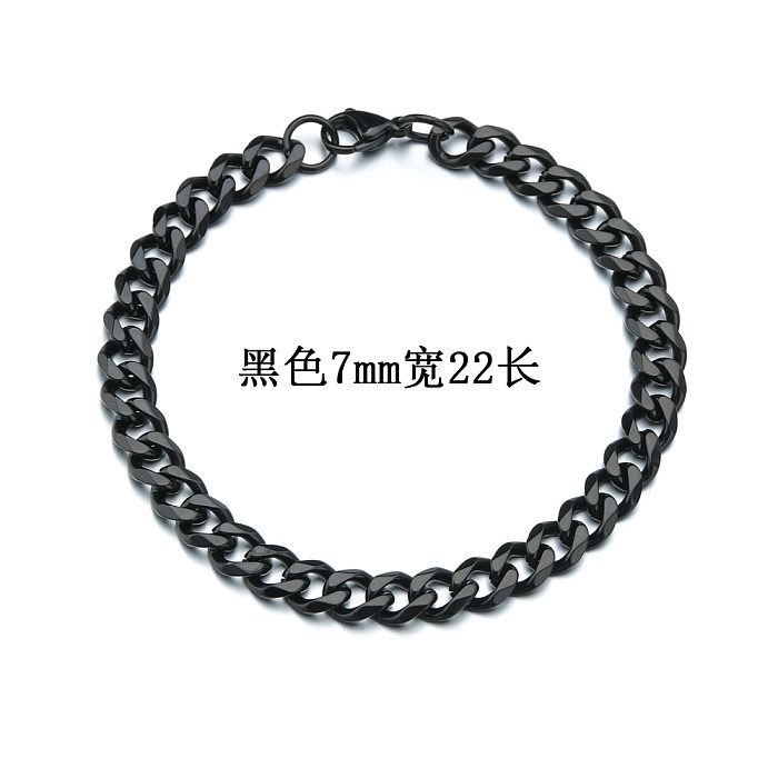 European And American Stainless Steel Bracelet Personality Cuban Chain Bracelet