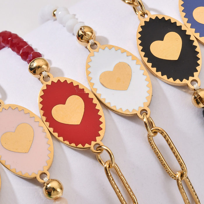 Wholesale Sweet Heart Shape Stainless Steel Plating Bracelets