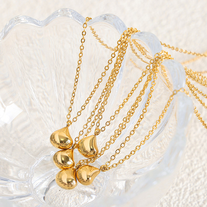 Preppy-Stil, einfacher Stil, Sektor-Halskette mit 18-karätigem Goldüberzug aus Edelstahl