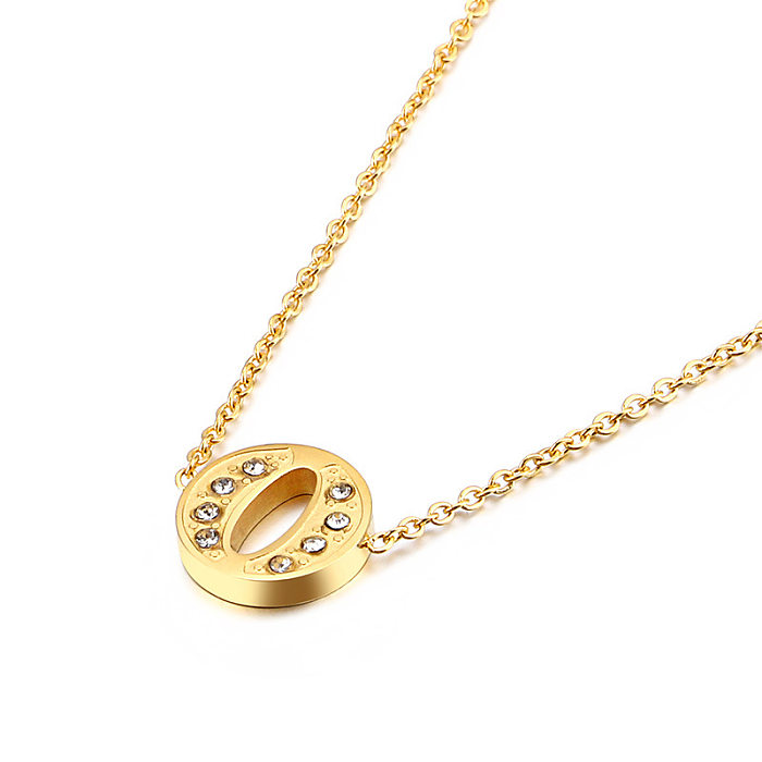 Nova moda criativa ouro 26 letras inglesas colar de aço inoxidável