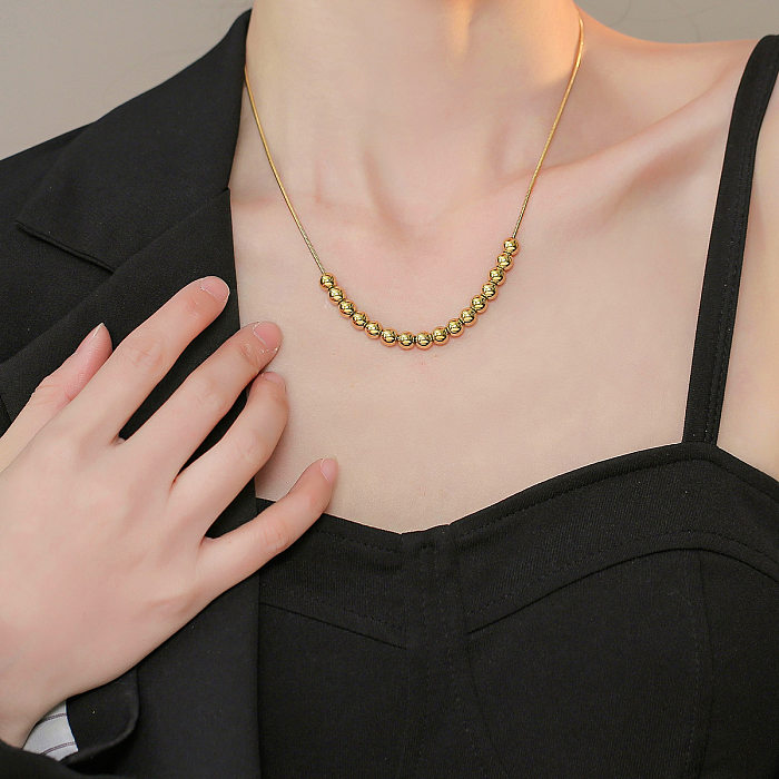 Collar chapado en oro clásico de Lady Ball chapado en acero inoxidable