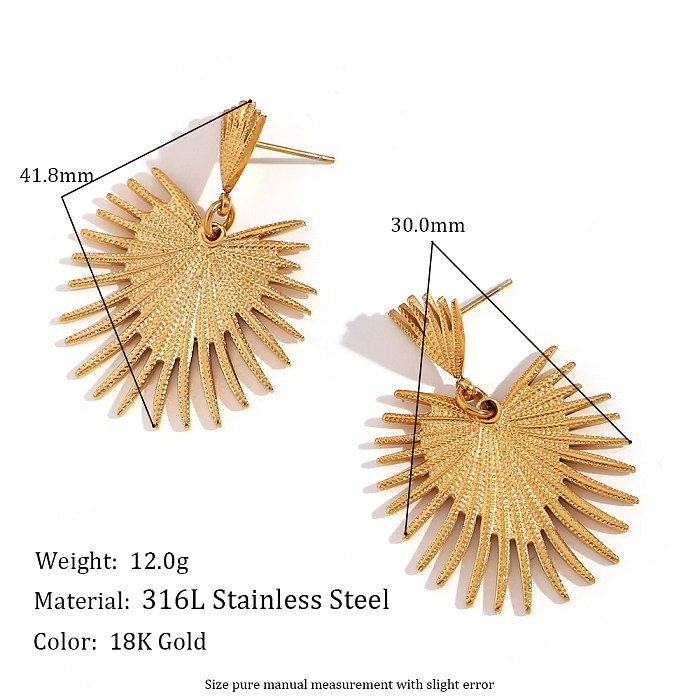 1 Pair Vintage Style Simple Style Classic Style Irregular Plating Stainless Steel  18K Gold Plated Drop Earrings