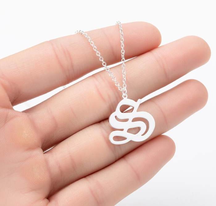 Simple Style Letter Stainless Steel  Plating Pendant Necklace