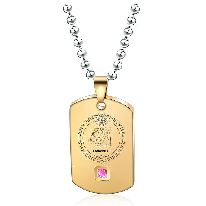Simple Style Constellation Stainless Steel  Stainless Steel Plating 18K Gold Plated Pendant Necklace