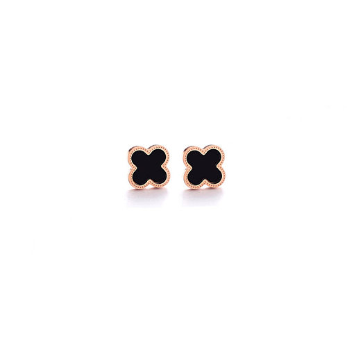 Women's Fashion Stainless Steel Four-leaf Clover Earrings