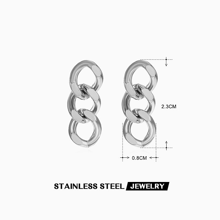 1 Pair Elegant Lady Geometric Plating Stainless Steel Drop Earrings