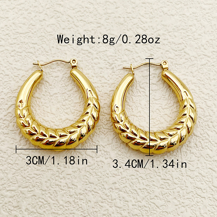 1 Paar moderne Streetwear-Ohrringe aus vergoldetem Edelstahl in U-Form