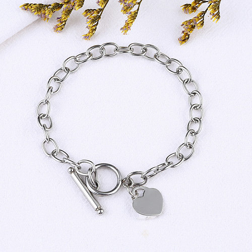 Bijoux en gros pendentif en forme de coeur OT boucle Bracelet en acier inoxydable bijoux