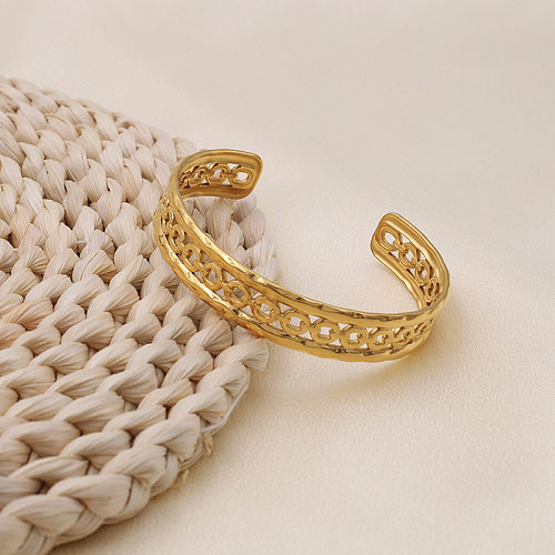 Wholesale Basic C Shape Stainless Steel Plating Cuff Bracelets