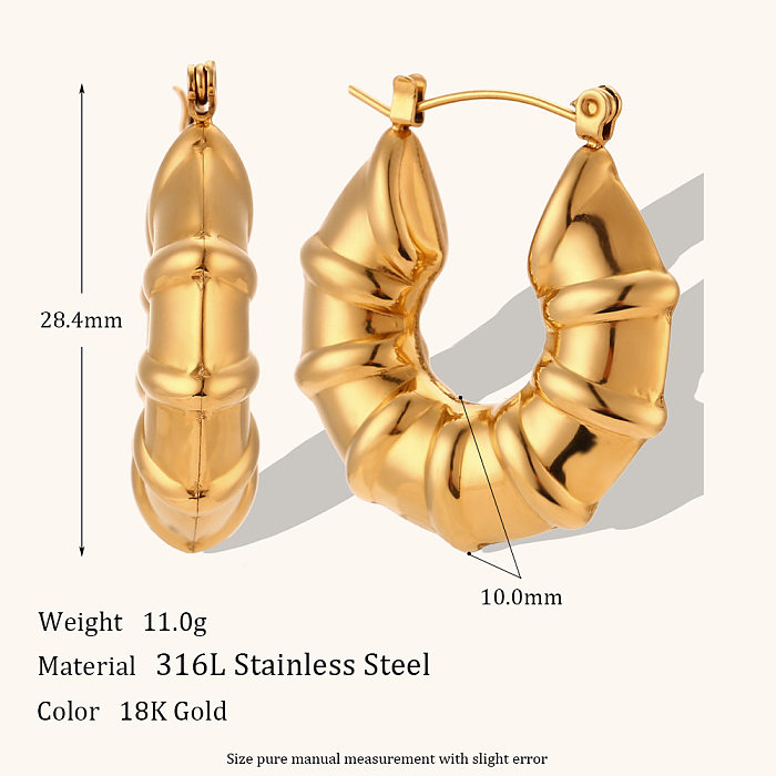 1 Paar runde Lady-Ohrringe aus 18 Karat vergoldetem Edelstahl