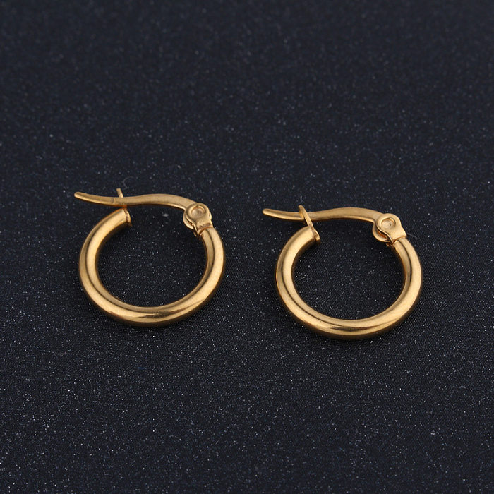 12/14mm Edelstahl Edelstahl Ohrringe Mode Einfache Gold Ohrringe Großhandel schmuck