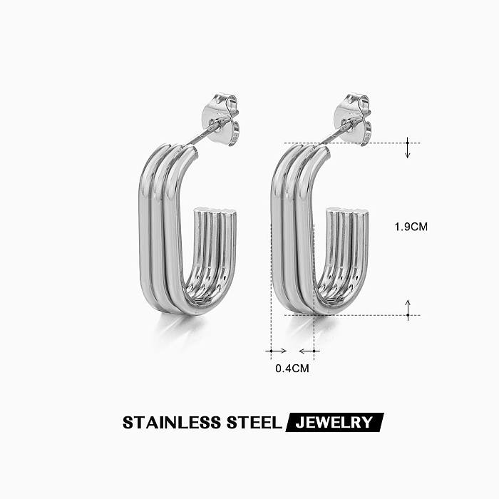 1 Pair Modern Style Geometric Plating Stainless Steel  18K Gold Plated Earrings