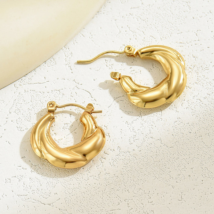 1 Pair IG Style Simple Style Twist Irregular Plating Stainless Steel  18K Gold Plated Earrings