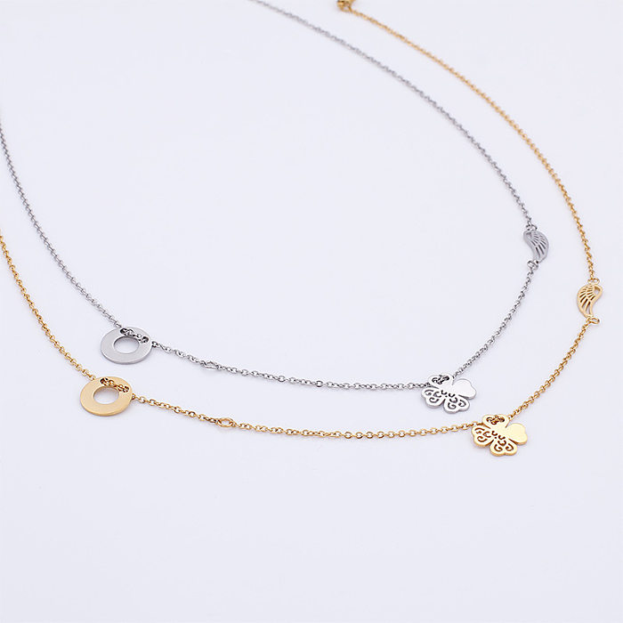 Korea Fashion New Personality Simple Stainless Steel  Electroplating Clavicle Chain