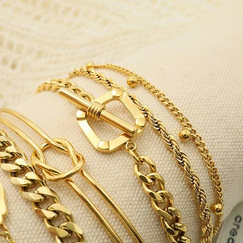 Fashion Solid Color Titanium Steel Plating Bracelets 1 Piece