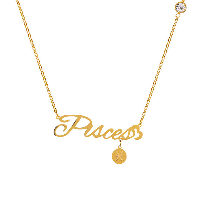 Simple Style Constellation Stainless Steel Plating Gold Plated Necklace